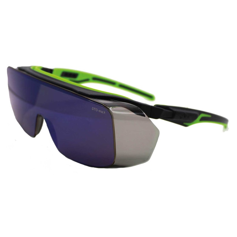 MCR Karn OTG Blue Mirror Lens Safety Overtop Sunglasses