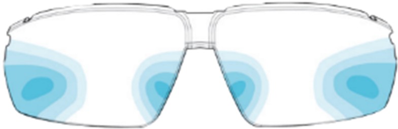 Diagram Outlining How the Magnification Works on Uvex i-3 +1.0 Dioptre Clear Safety Glasses