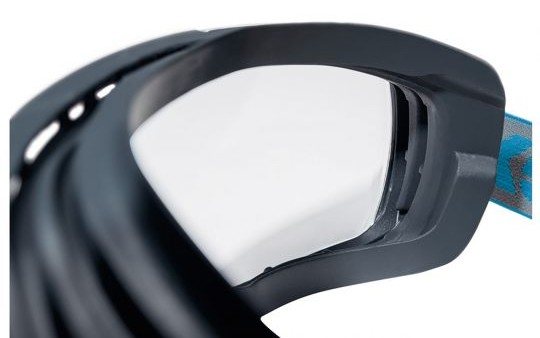 Enough volume for prescription glasses beneath goggles Enough volume for prescription glasses beneath goggles