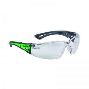 Bollé Rush+ Phosphorescent Clear Safety Glasses RUSHPGLO