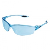 MCR Law 2 Light Blue Scratch-Resistant Wraparound Safety Glasses